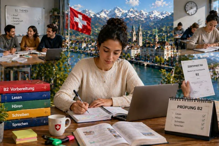 Examen B2 de alemán en Suiza: guía completa para aprobar en 2026